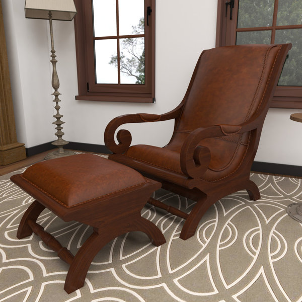 Cowhide chair and discount ottoman